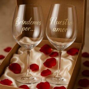 Juego de dos copas de vino de 23 oz personalizable